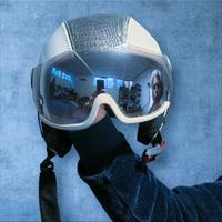 Casco da sci in vera pelle