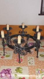 Lampadario in ferro battuto