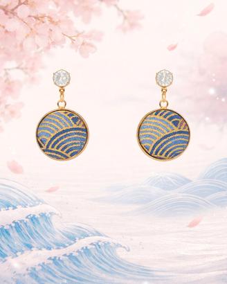 Orecchini couture broccato giapponese 