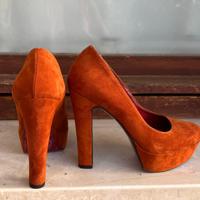 Scarpe décolleté camoscio color ruggine