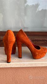 Scarpe décolleté camoscio color ruggine