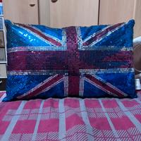 Cuscino Arredo Union Jack - Paillettes Reversibili