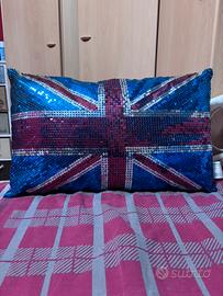 Cuscino Arredo Union Jack - Paillettes Reversibili