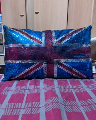 Cuscino Arredo Union Jack - Paillettes Reversibili