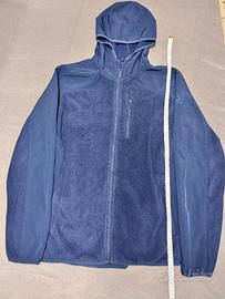 Felpa in pile Reebok blu con cappuccio, taglia M