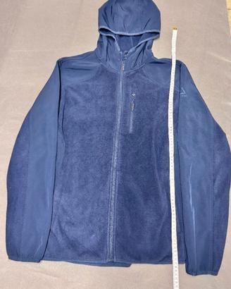 Felpa in pile Reebok blu con cappuccio, taglia M