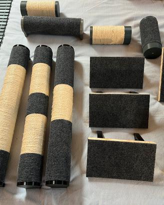 Percorso attrezzato parete gatti