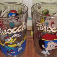 2 Bicchieri vintage anime Pinocchio tatsunoko 1991