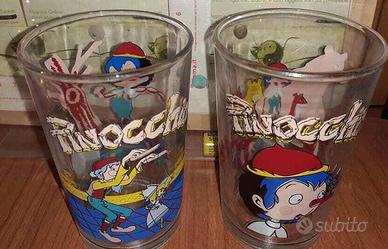 2 Bicchieri vintage anime Pinocchio tatsunoko 1991