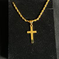 Collana oro con croce oro iced