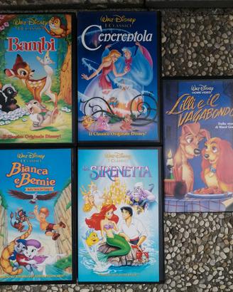 5 videocassette VHS Classici Disney