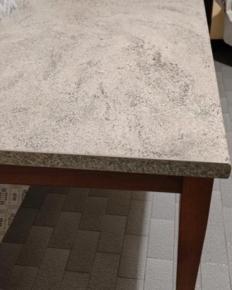 tavolo e 4 sedie in ferro e seduta in legno 