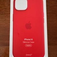 Cover iphone 14 pro magsafe rossa silicone