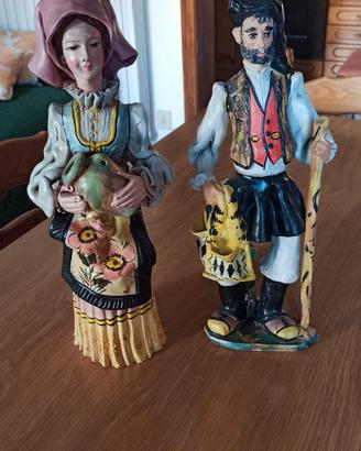 Coppia di statue vintage