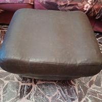 Pouf/poggiapiedi vintage in pelle