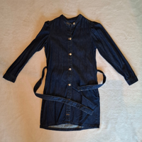 Vestito da donna in jeans denim Piombo con cintura