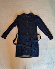 Vestito da donna in jeans denim Piombo con cintura