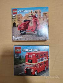 Lego creator vespa 40517 + autobus 40220 nuovi