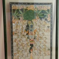 Dipinto Indiano Krishna Pichwai, vintage anni 80