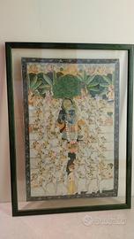 Dipinto Indiano Krishna Pichwai, vintage anni 80