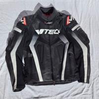 Giacca in pelle MTech MKGP, col. nero/nero/bianco