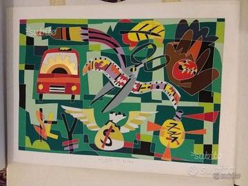 Ugo Nespolo serigrafia