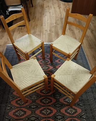 4 Sedie in legno