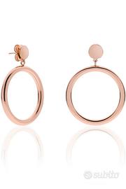 Orecchini Unoaerre con cerchi dorati rosa 2284