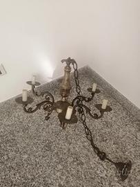 Lampadario ferro battuto vintage