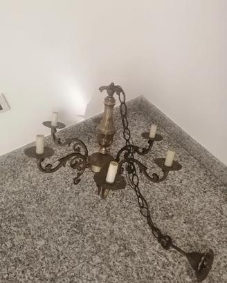 Lampadario ferro battuto vintage