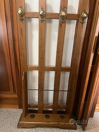 Appendiabiti da terra VINTAGE in legno massello co