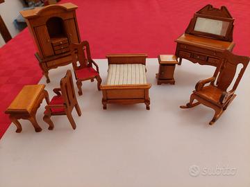 Miniatura in legno stanza da letto '900