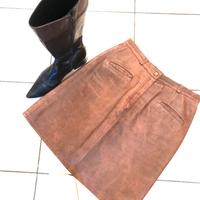 Gonna Vera Pelle cuoio anticato. Vintage 90s 