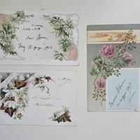 Tre cartoline postali FLOREALI antiche viaggiate