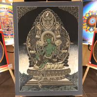 Thangka Newari  con Tara Verde - Dipinto Nepal