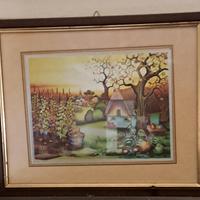 quadro Vintage Naif, pittura su lamina