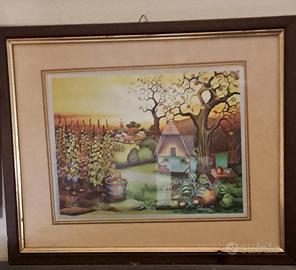 quadro Vintage Naif, pittura su lamina