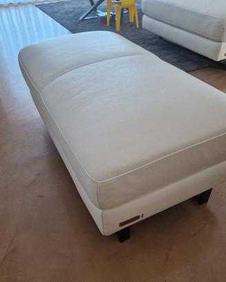 Divanetto Pouf in pelle bianco 108x60x47