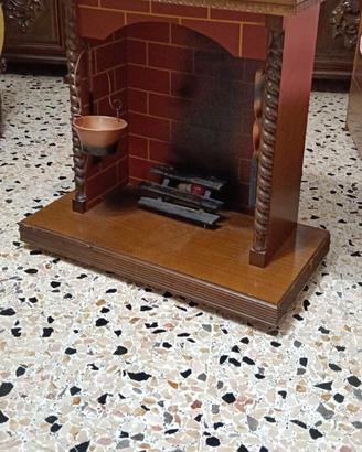 Mobile finto camino in legno anni 60 