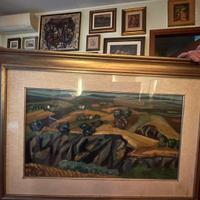 Quadro paesaggio firmato vari soggetti