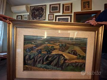 Quadro paesaggio firmato vari soggetti