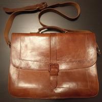 Cartella in pelle marrone