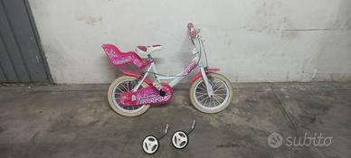 bici 14 pollici per bambina rosa
