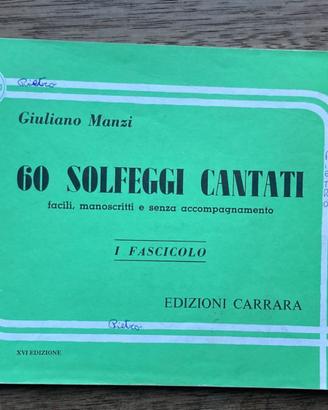 Manzi 60 solfeggi cantati 1 fascicolo