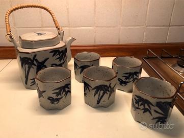 Servizio da te cinese in ceramica decorata