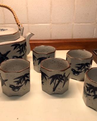 Servizio da te cinese in ceramica decorata