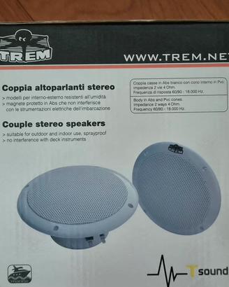 2 altoparlanti  doppio cono 100 w per la nautica