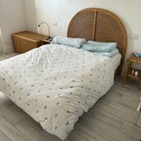 Letto con cassapanca in midollino