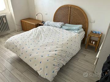 Letto con cassapanca in midollino