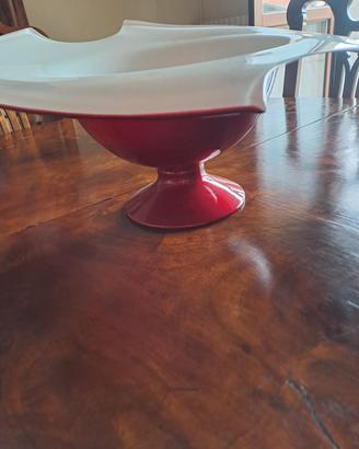 Alzati vetro soffiato rosso e bianco